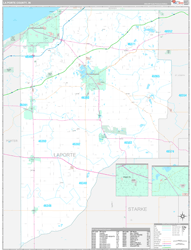 La Porte County, IN Wall Map Premium Style 2024